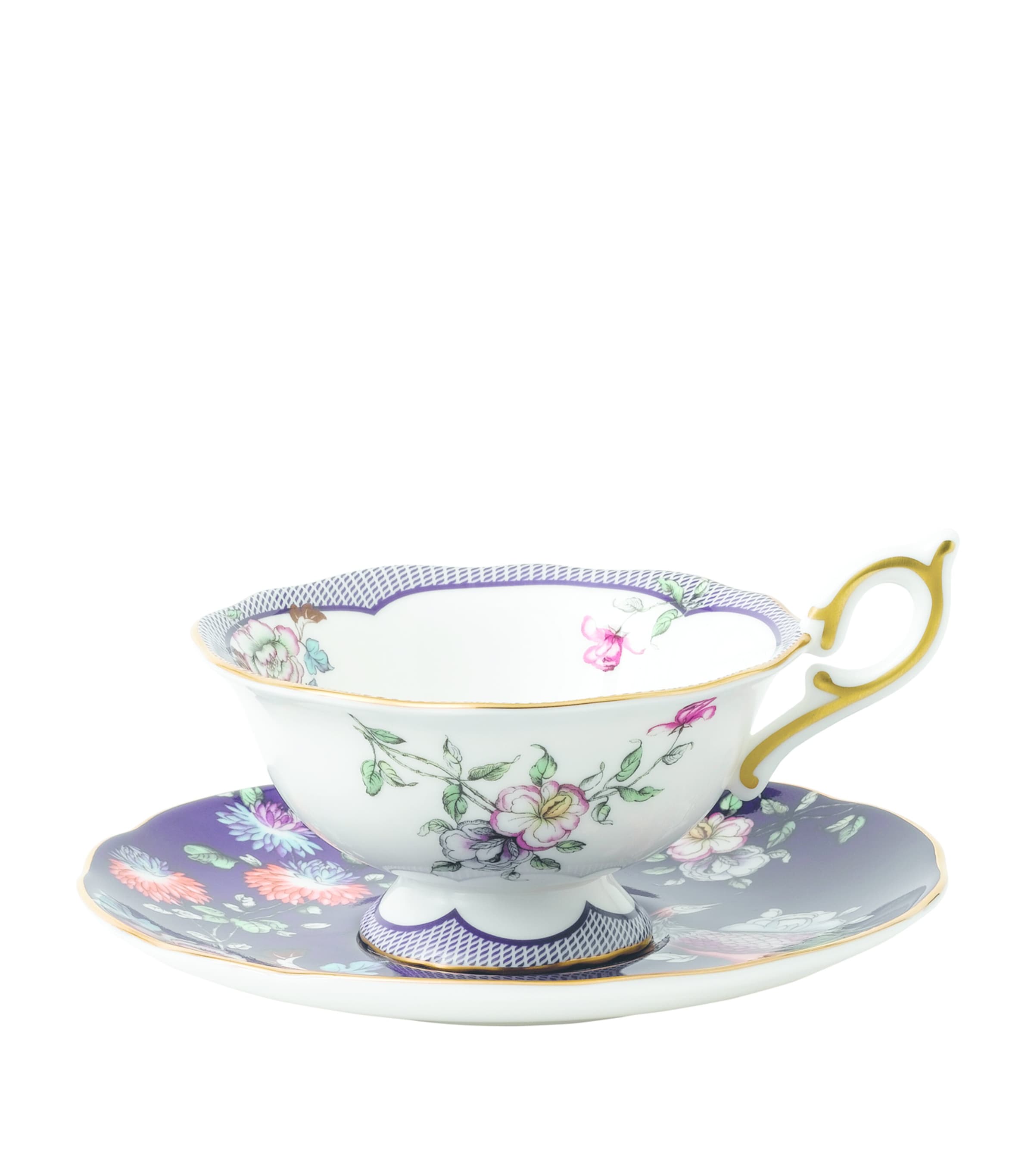 Wedgwood Harlequin teacup and saucer set (British brand)