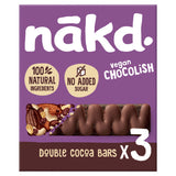 Nakd Double Cocoa Chocolish Raw Fruit & Nut Bars 3x Cereals ASDA   