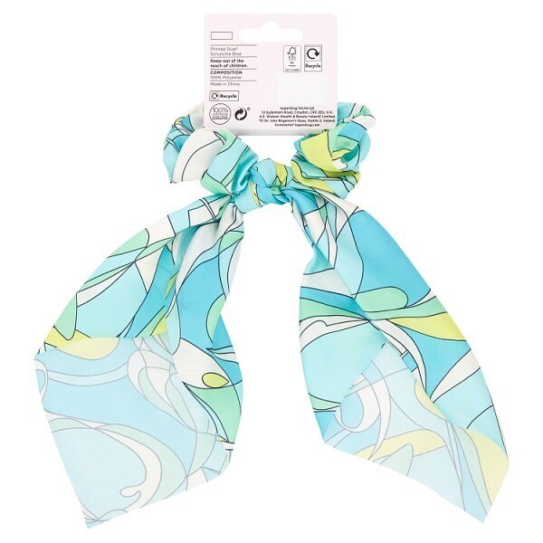 DNR Studio London Printed Scarf Scrunchie Blue GOODS Superdrug   