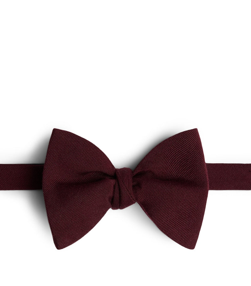 Dunhill wool-mulberry silk bow tie (British brand)