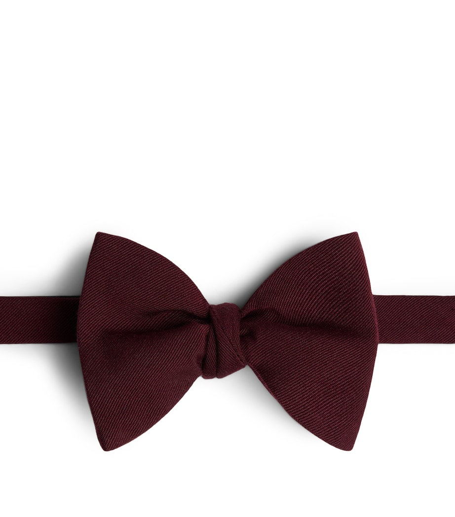 Dunhill wool-mulberry silk bow tie (British brand)