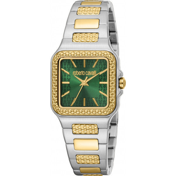 Roberto Cavalli Green Ladies Crest Watch stainless steel, UK version