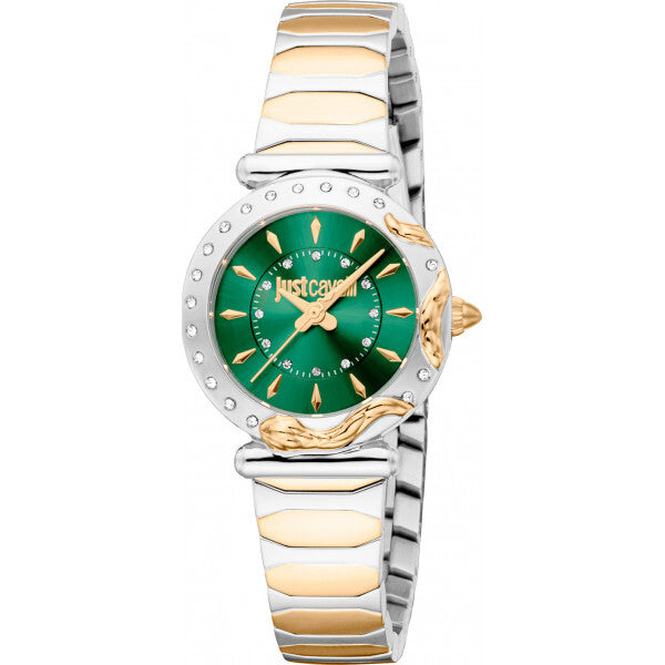 Just Cavalli green ladies snake watch stainless steel (British brand)