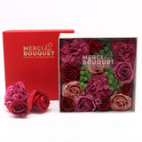 Merci Boutique soap flower bouquet Vintage Rose Square, imported from the UK