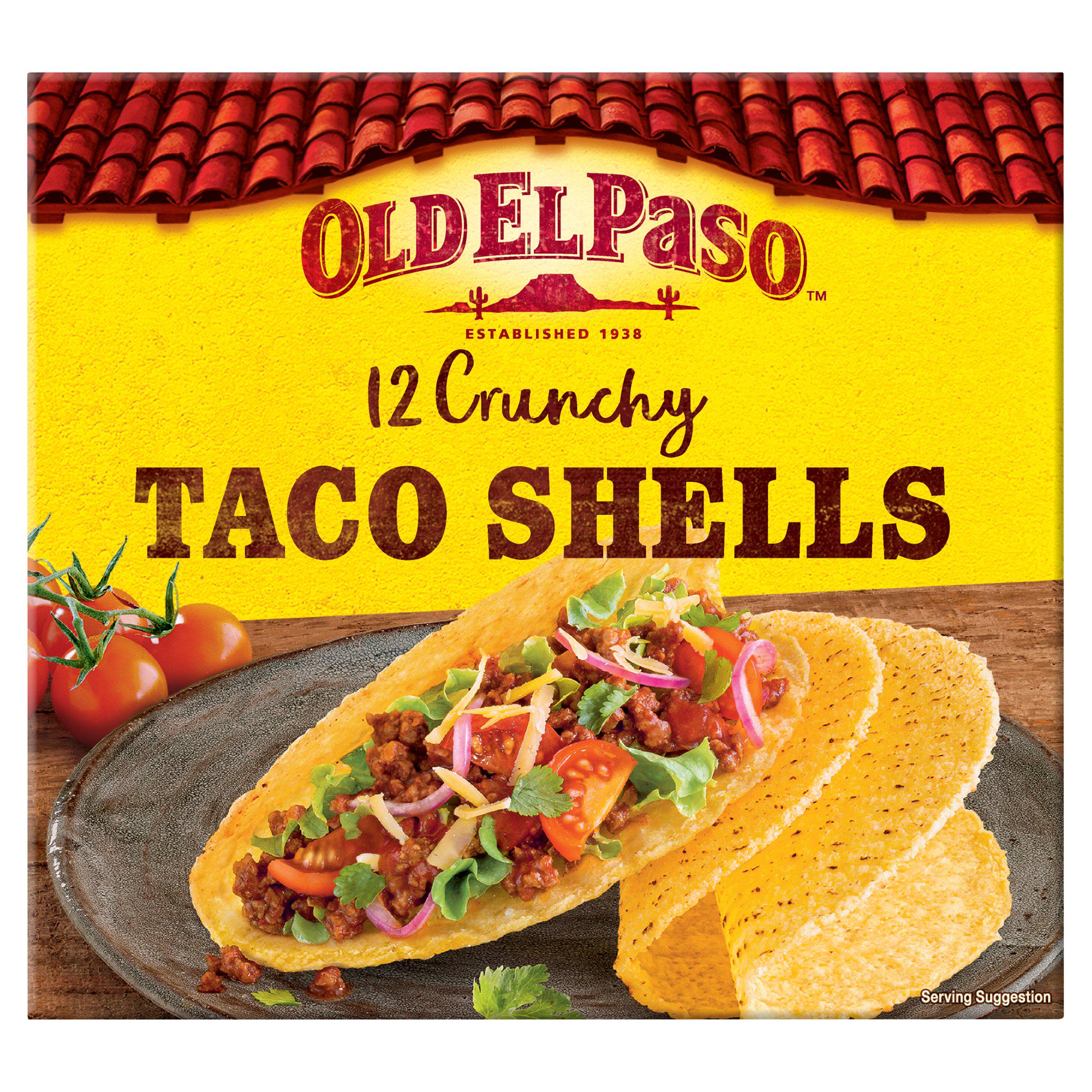 Old El Paso Crunchy Taco Shells x12 156g Mexican Sainsburys   