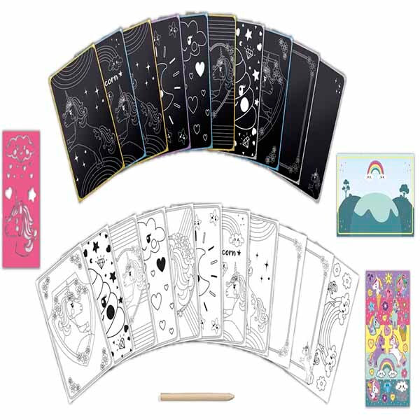 Totum Unicorn ScratchBook scratch art kit - British product