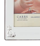 Carrs Silver sterling silver photo frame with teddy bears and mahogany back, 6x4 inches - British product