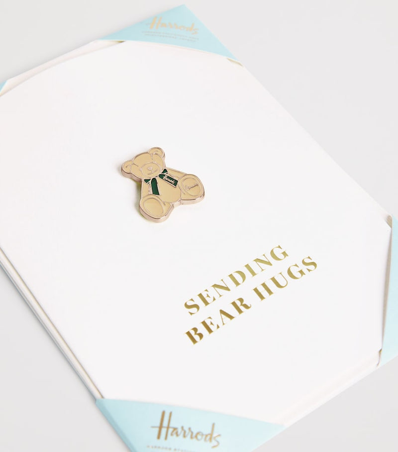 Harrods Birthday Bear pin and card set, UK version