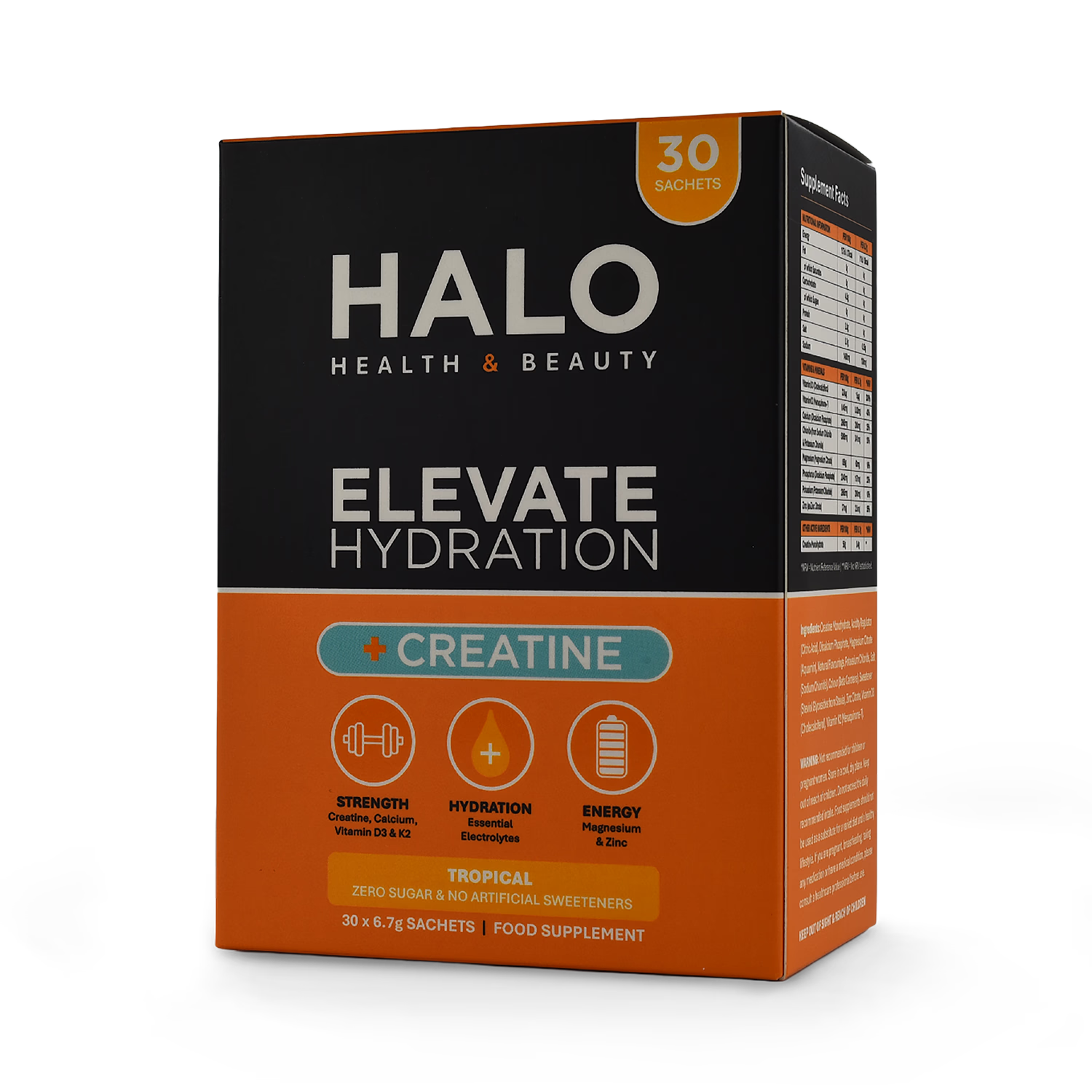 Halo Elevate hydration creatine tropical sachets 30 pack, UK version