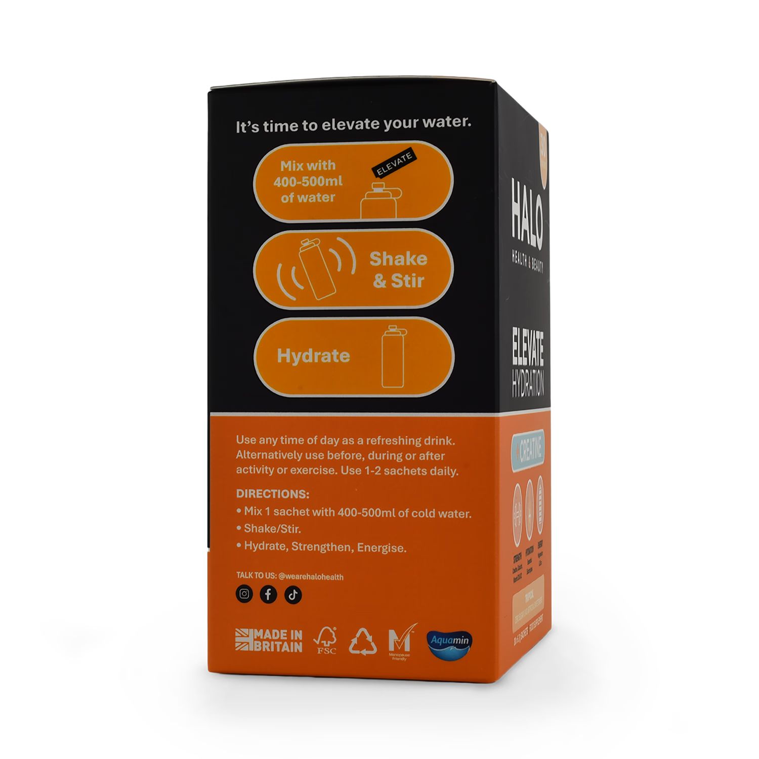 Halo Elevate hydration creatine tropical sachets 30 pack, UK version