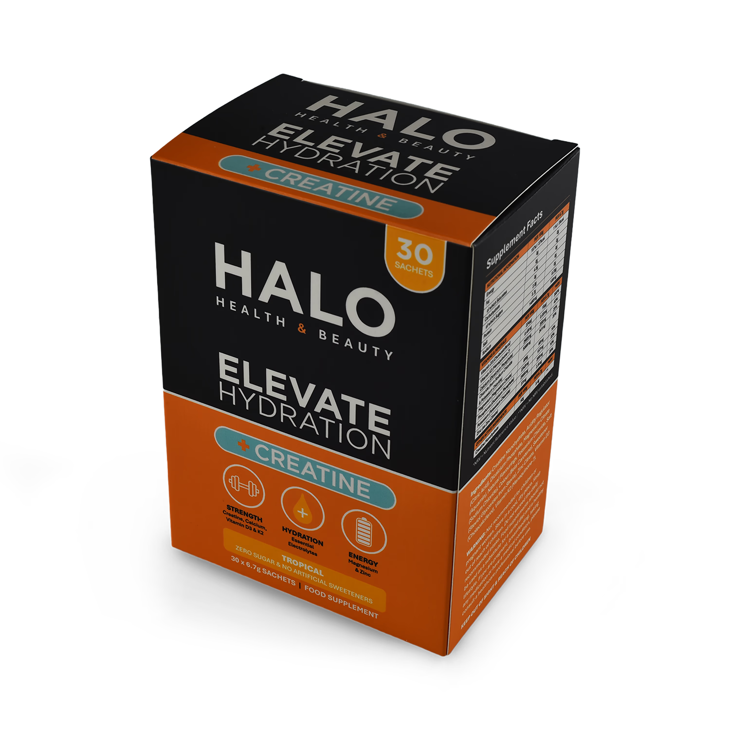Halo Elevate hydration creatine tropical sachets 30 pack, UK version