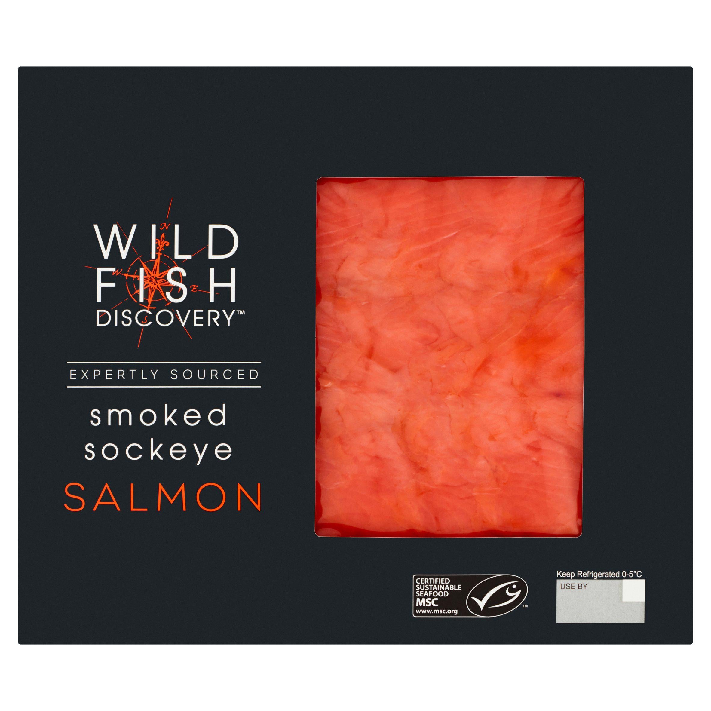 Wild Fish Discovery Smoked Sockeye MSC Salmon 100g GOODS Sainsburys   