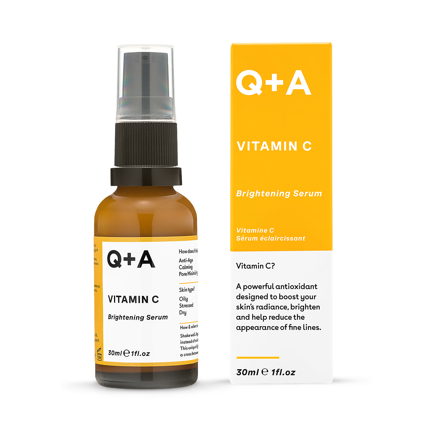 Q+A Vitamin C Brightening Serum 30ml (British brand)