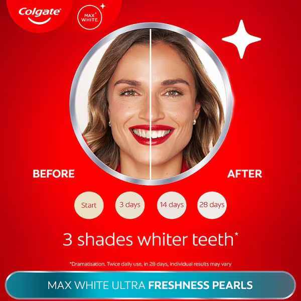 Colgate Max Ultra Fresh Pearls Whitening Toothpaste 75ml - British product