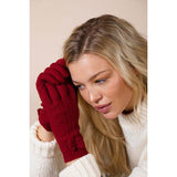 SVNX red knitted gloves with bow detail, British product