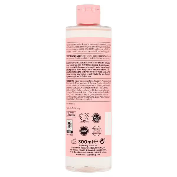 Gentle Toner Naturally Radiant 300ml imported from the UK