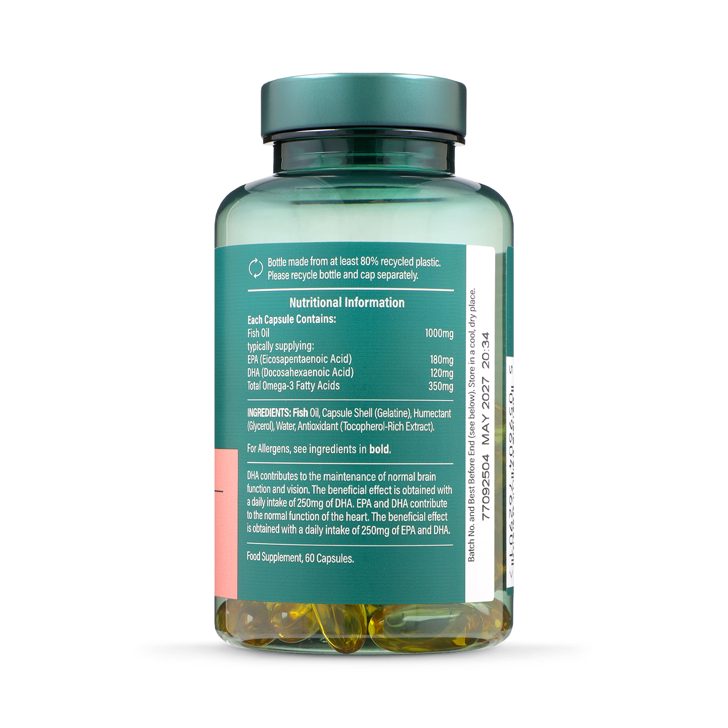Holland Barrett Omega 3 Fish Oil 1000mg 60 Capsules, UK version