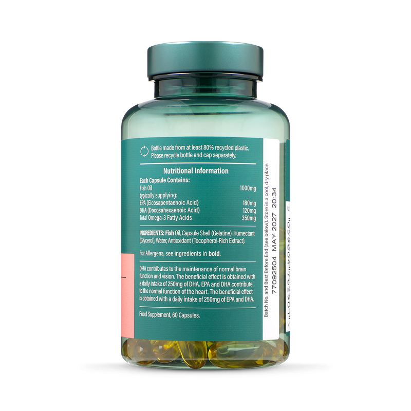 Holland Barrett Omega 3 Fish Oil 1000mg 60 Capsules, UK version