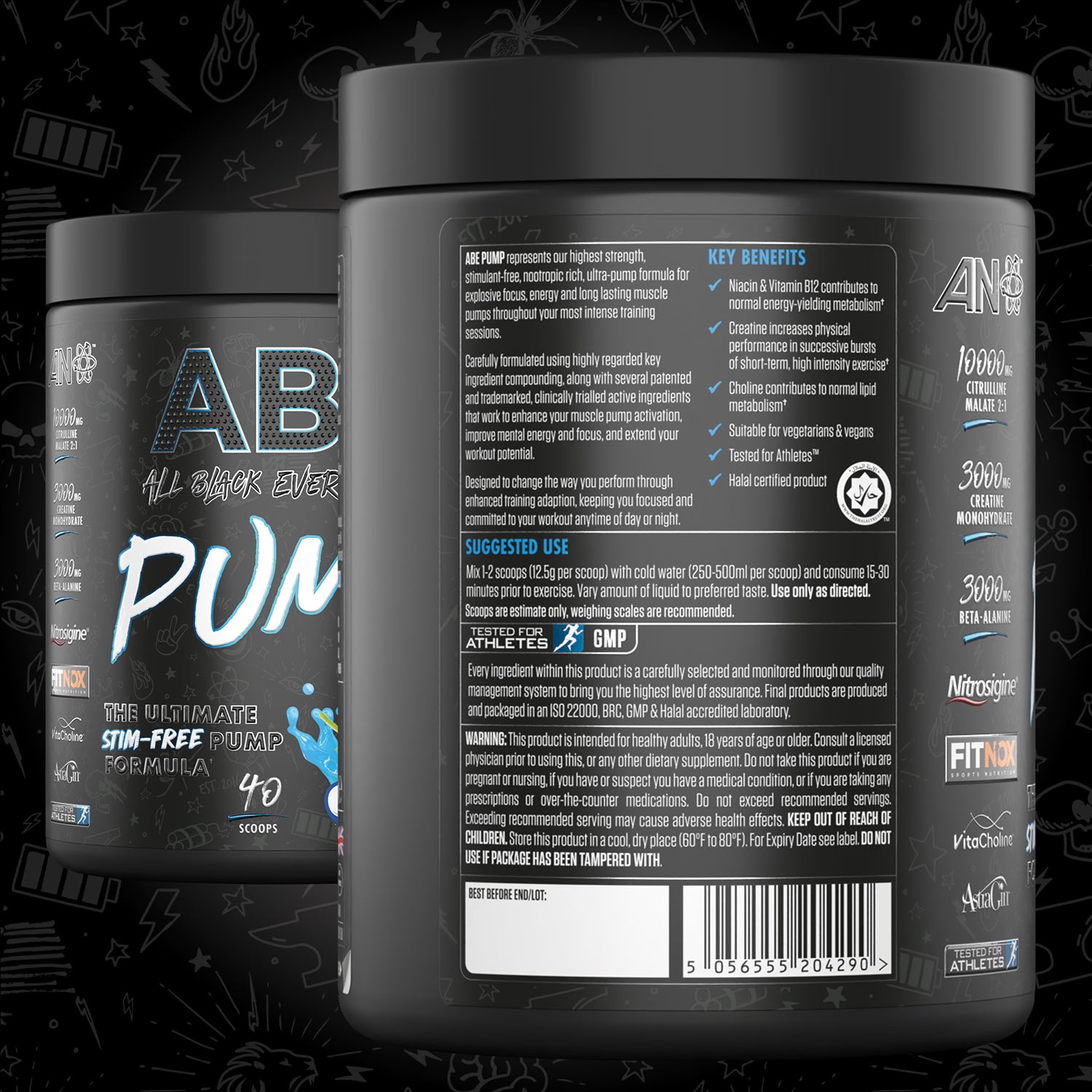 Applied Nutrition ABE Pump Pre Workout Powder Blue Razz 500g - British product