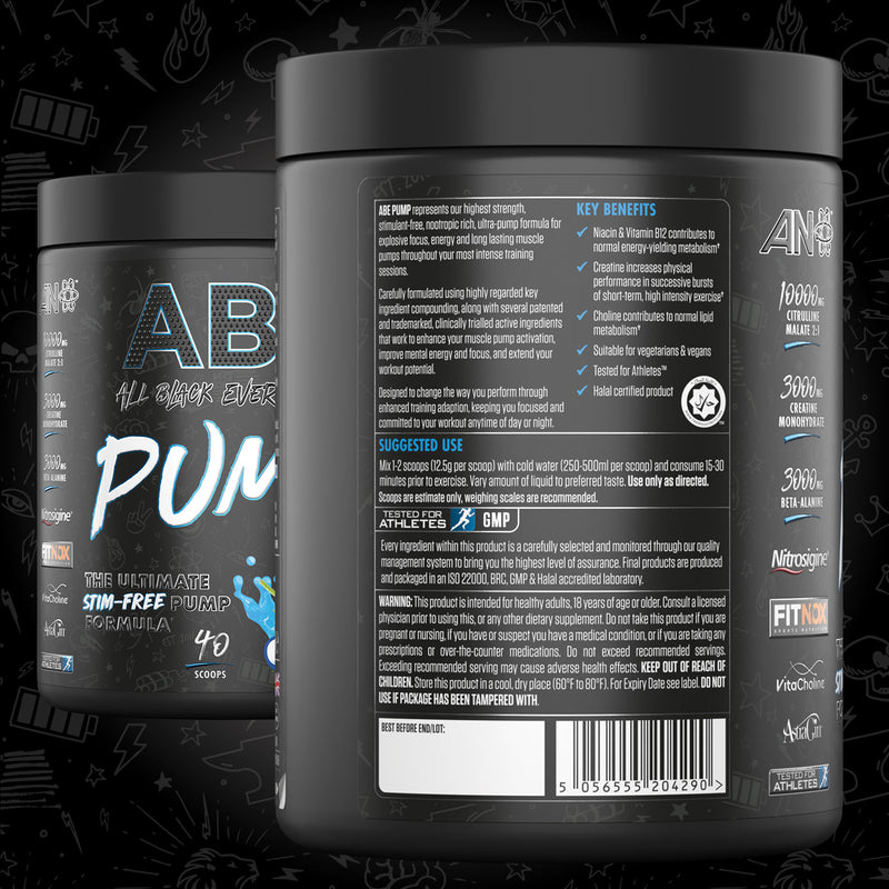 Applied Nutrition ABE Pump Pre Workout Powder Blue Razz 500g - British product
