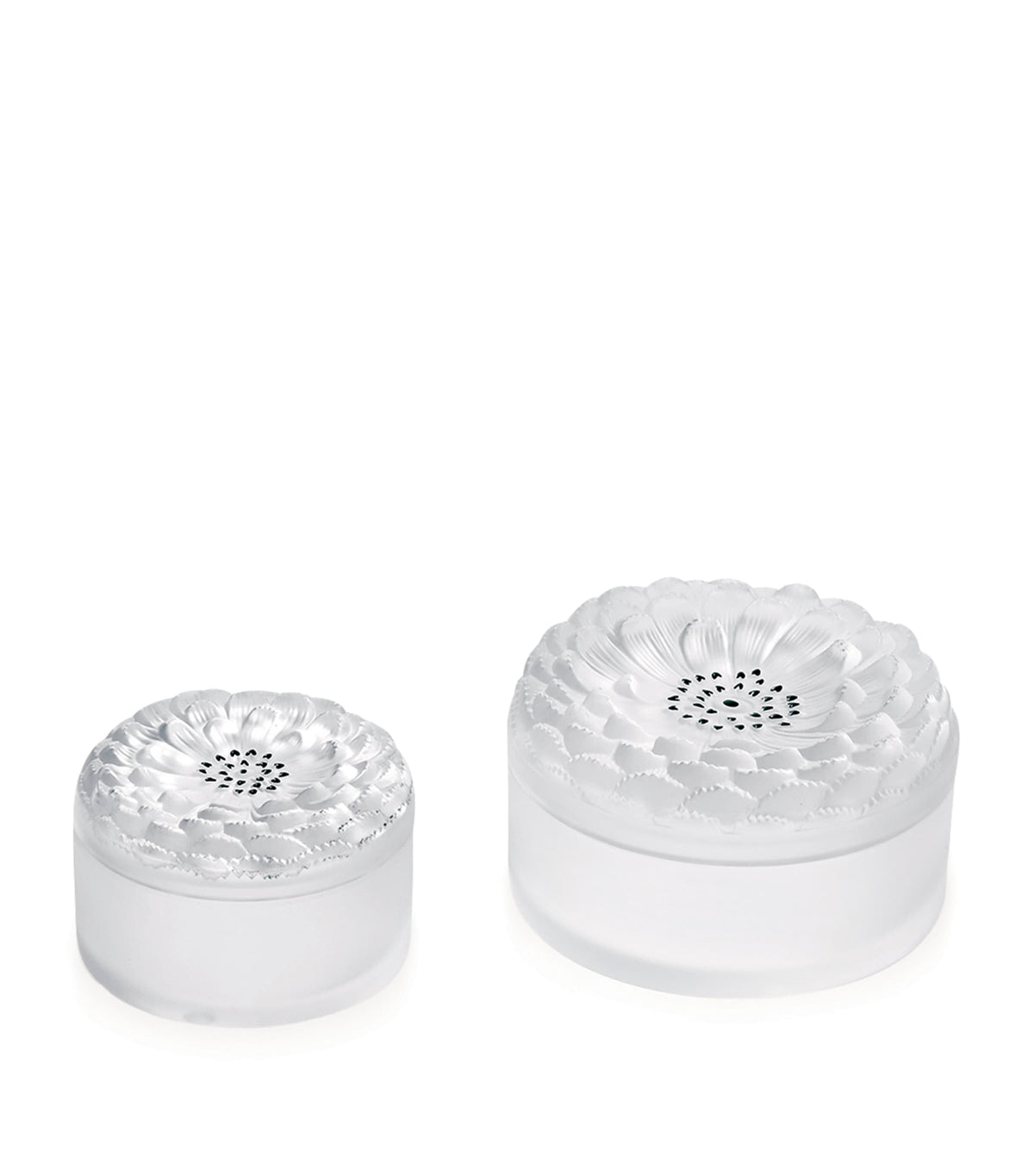 Lalique Crystal Dahlia jewellery box, UK version