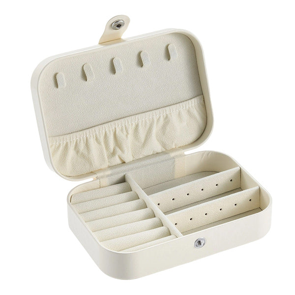 Livingandhome white PU leather jewellery box 17x12cm (British brand)