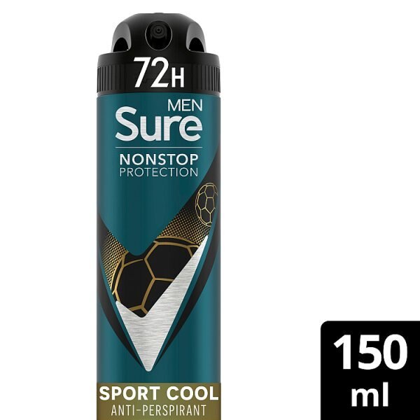 Sure Men Antiperspirant Deo Aerosol Nonstop Sport Cool 250ml GOODS Superdrug 150ML  