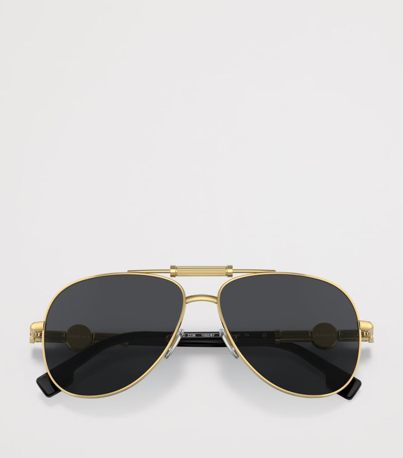 Versace Metal Pilot Sunglasses VE2236, imported from the UK