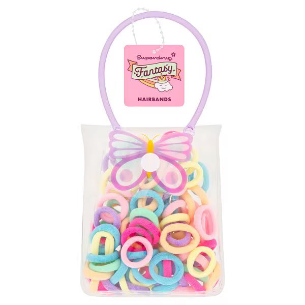100 Pack Cotton Cloth Hair Bands In Bag - British product