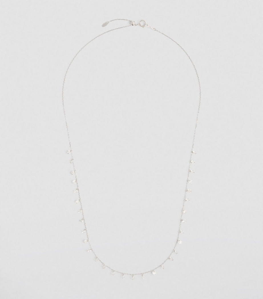 Persée white gold diamond necklace with 31 stones - British product