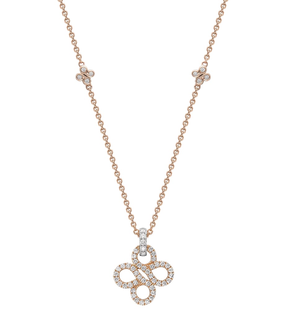 Boodles rose gold diamond pendant necklace, imported from the UK