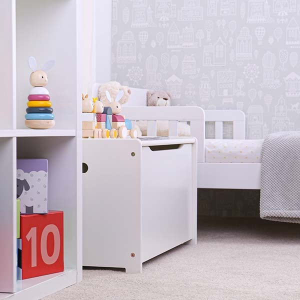 Tidlo White Wooden Toy Chest