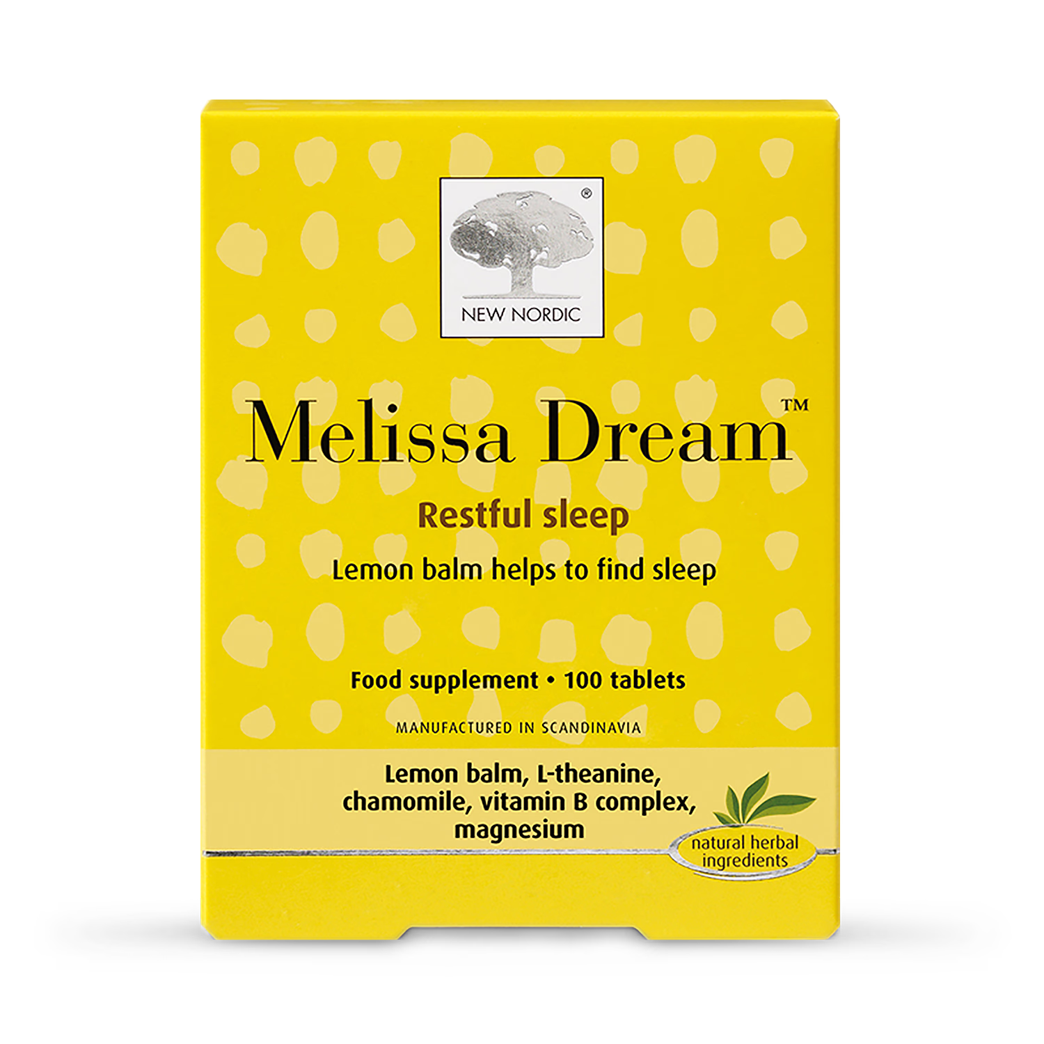 New Nordic Melissa Dream tablets 100 count, imported from the UK