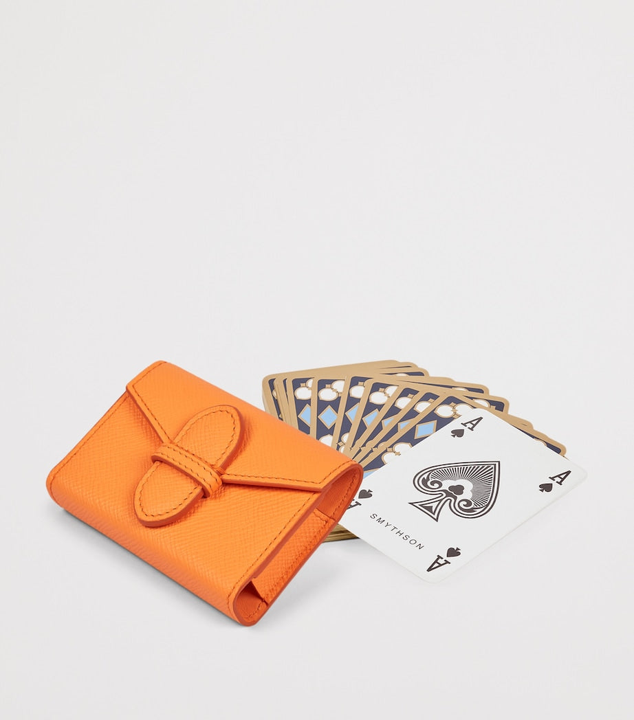 Smythson calfskin Panama playing cards case set - British product