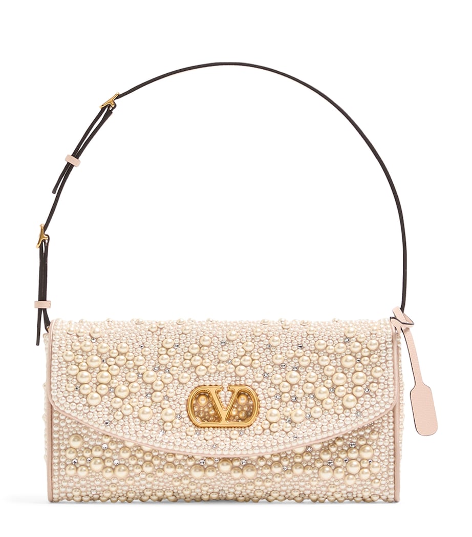 Valentino Garavani beaded vain soft shoulder bag, imported from the UK