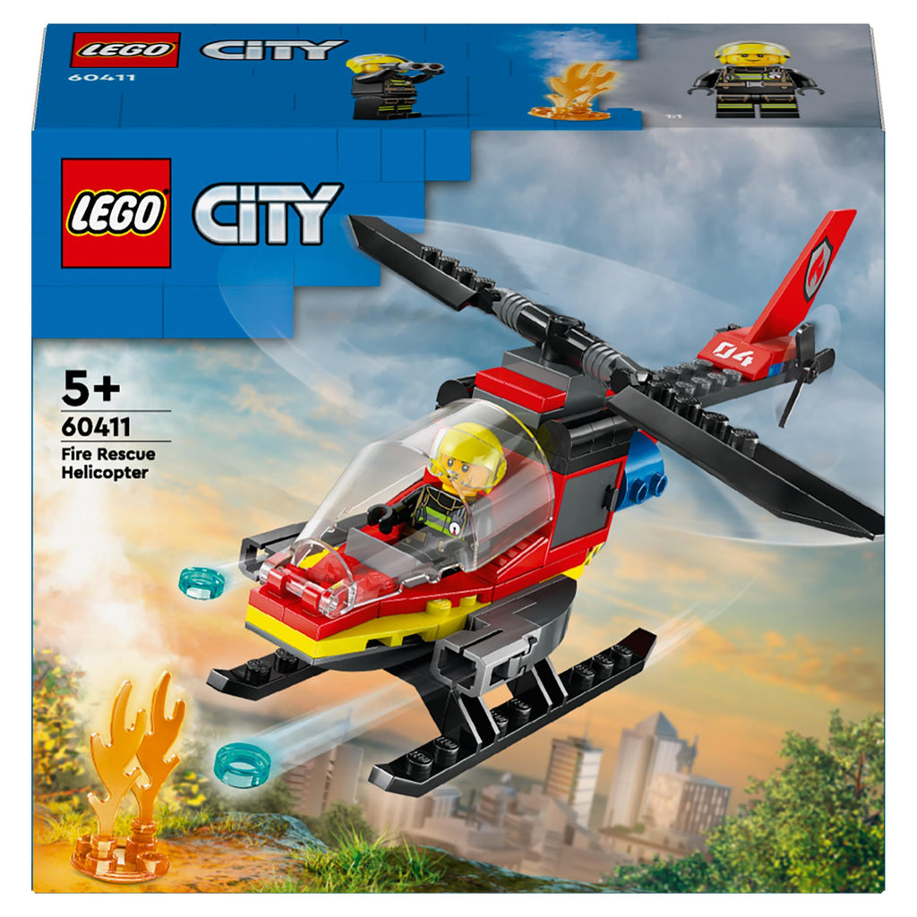 LEGO City Fire Rescue Helicopter Toy Vehicle Set 60411