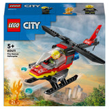 LEGO City Fire Rescue Helicopter Toy Vehicle Set 60411 GOODS Sainsburys   