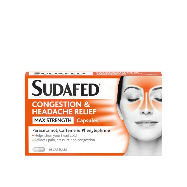 Sudafed Congestion & Headache Relief Capsules 16s GOODS Superdrug   