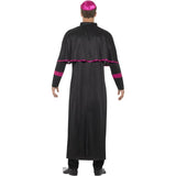 Smiffys Cardinal Costume black robe hat cross necklace, imported from the UK