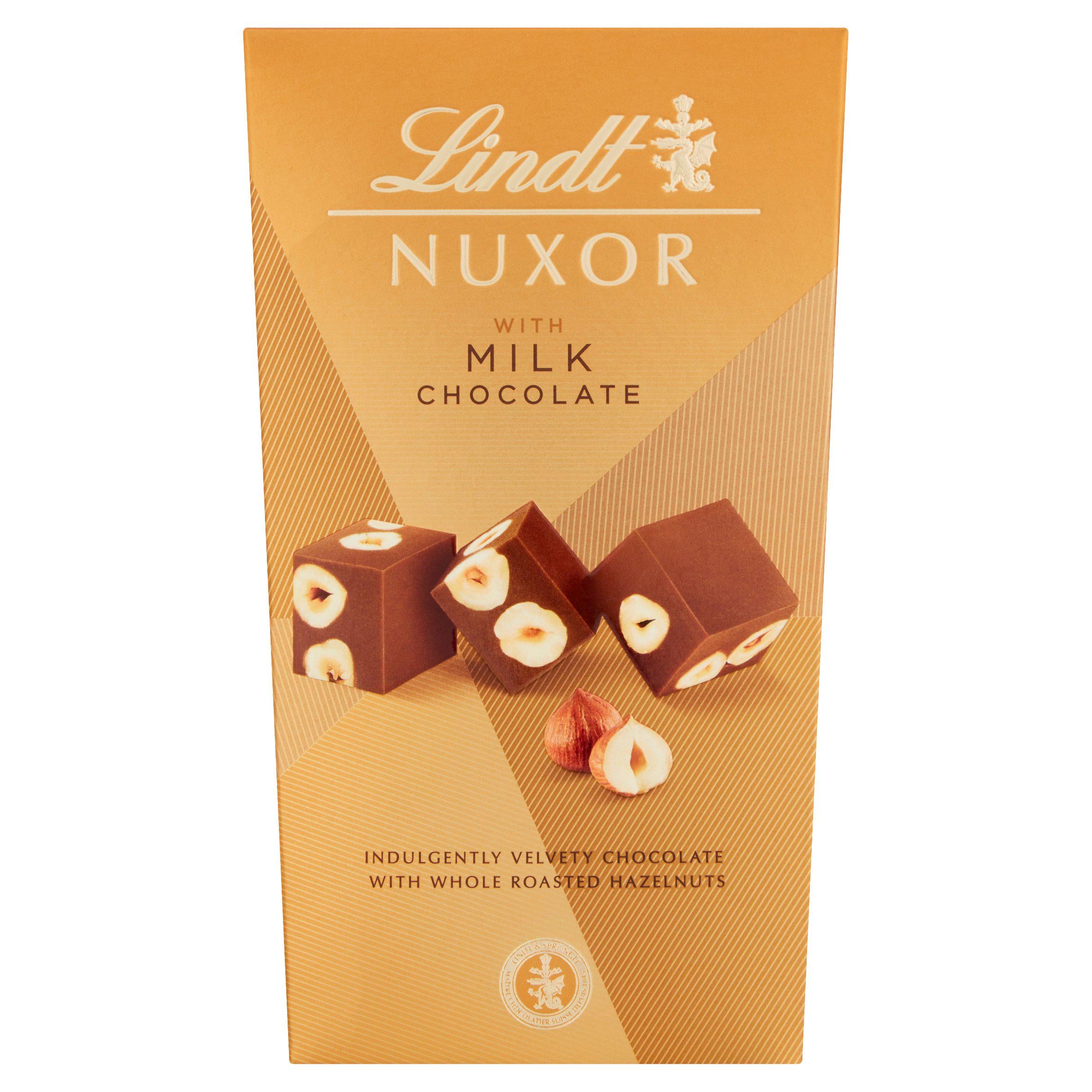 Lindt Nuxor with Milk Chocolate & Whole Roasted Hazelnuts Box 165g GOODS Sainsburys   