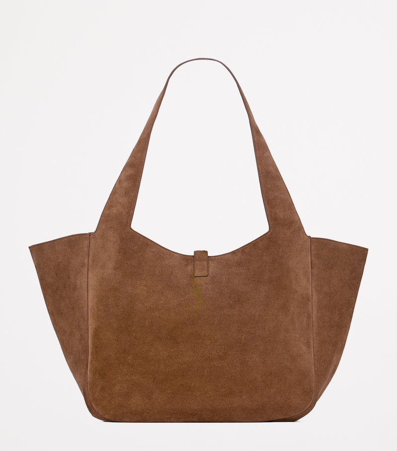 Saint Laurent Bea shoulder bag in suede with gold monogram (British brand)