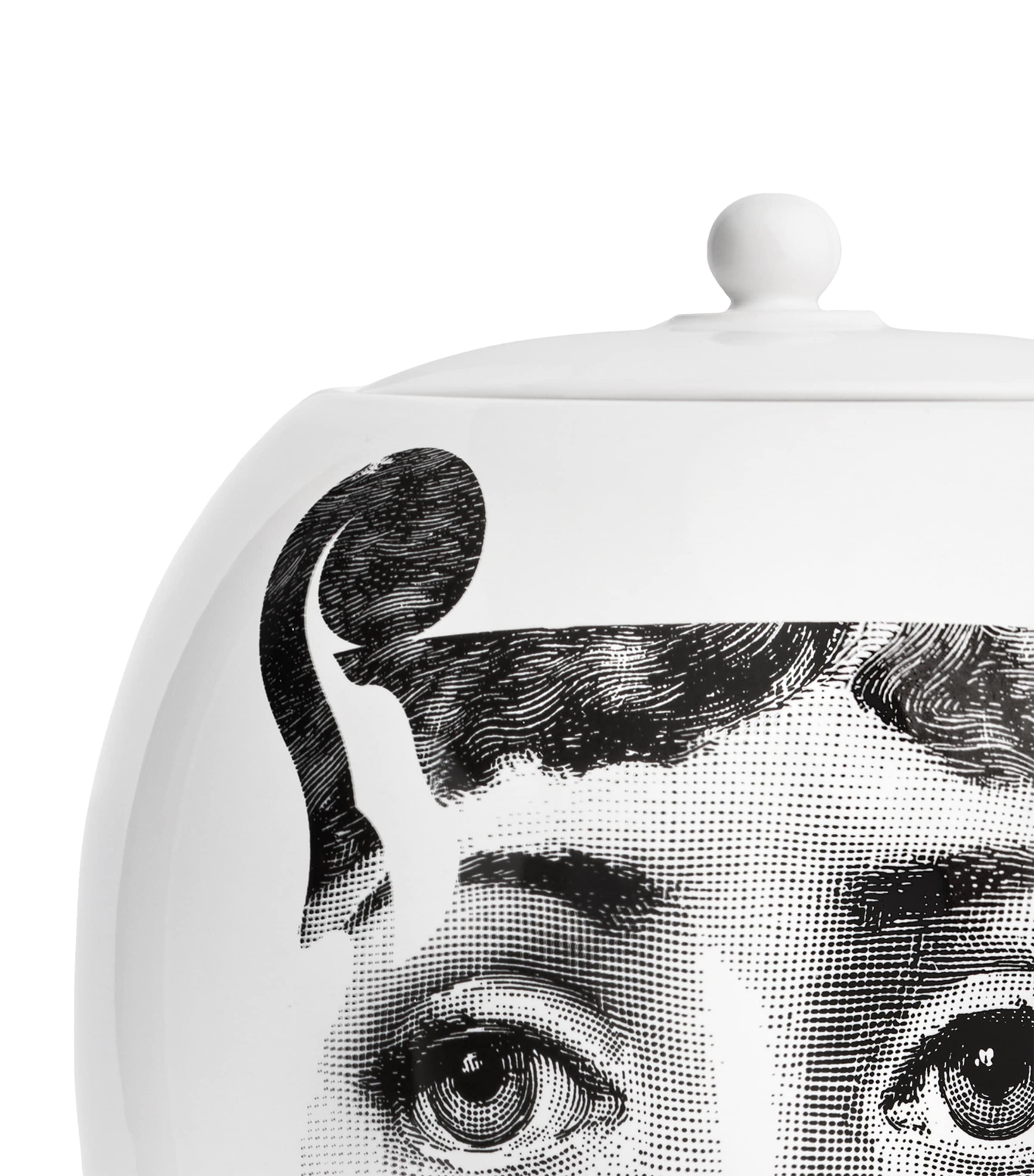 Fornasetti porcelain decorative vase with silhouette design, 30cm tall - British product
