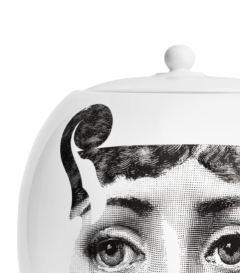 Fornasetti porcelain decorative vase with silhouette design, 30cm tall - British product