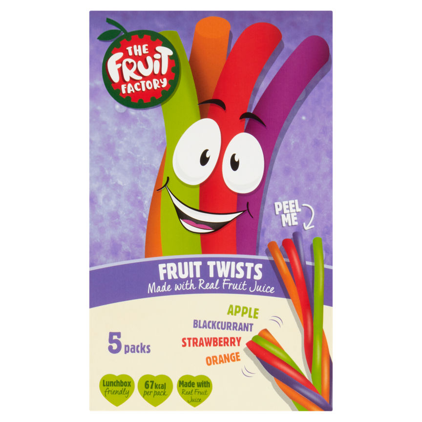 The Fruit Factory Fruit Twists Apple, Blackcurrant, Strawberry & Orange