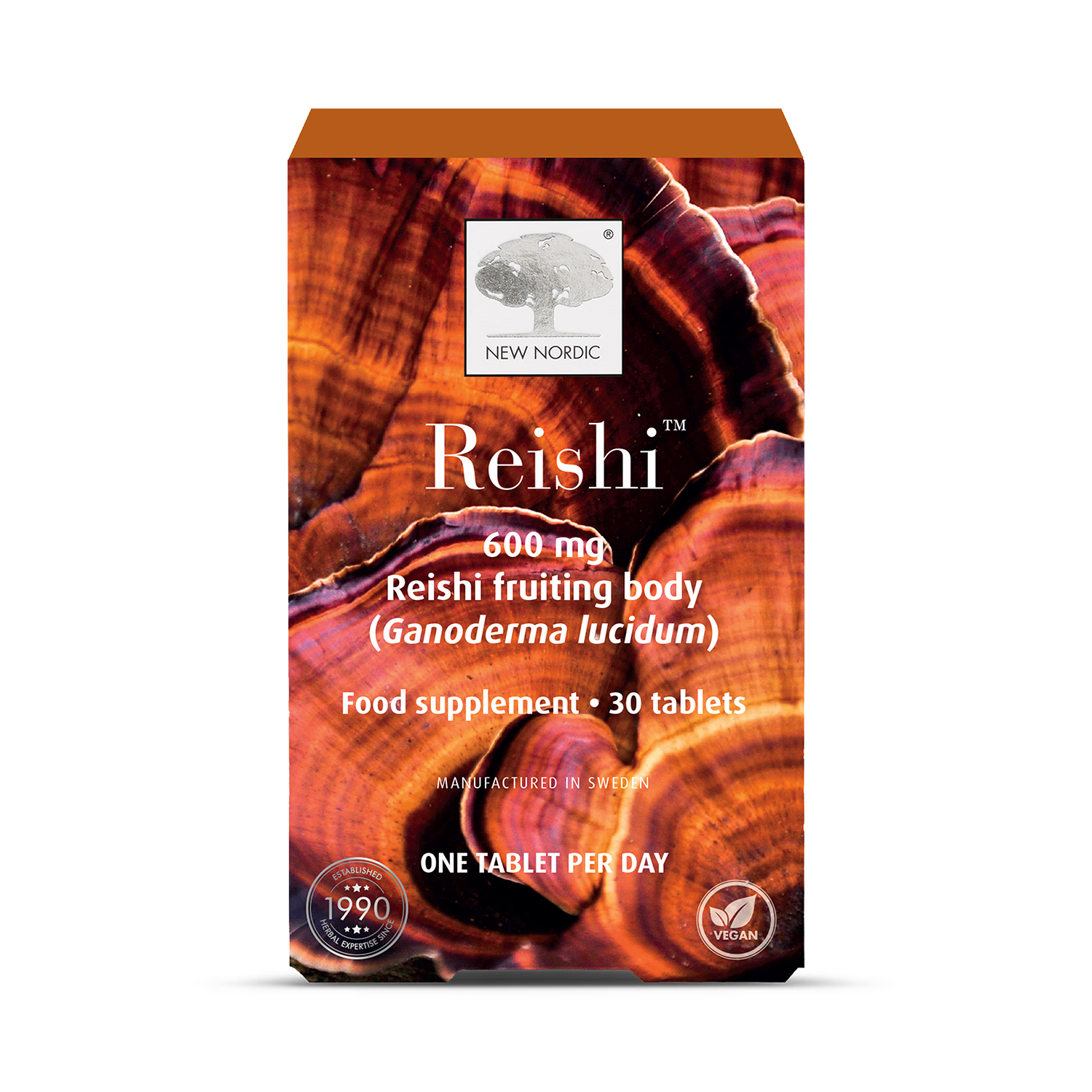 New Nordic Reishi supplement 30 tablets 600mg, UK version