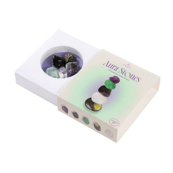Myga Aura wellbeing stones pouch with ethically sourced crystals - British product