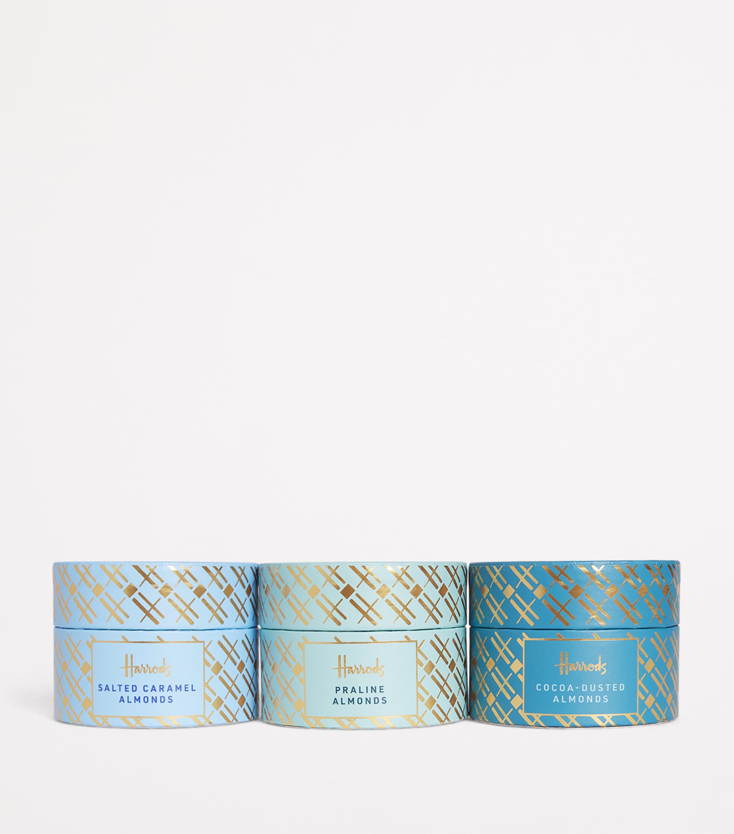 Harrods Chocolate Almonds Collection with salted caramel, praline, and cocoa-dusted varieties 310g, UK version