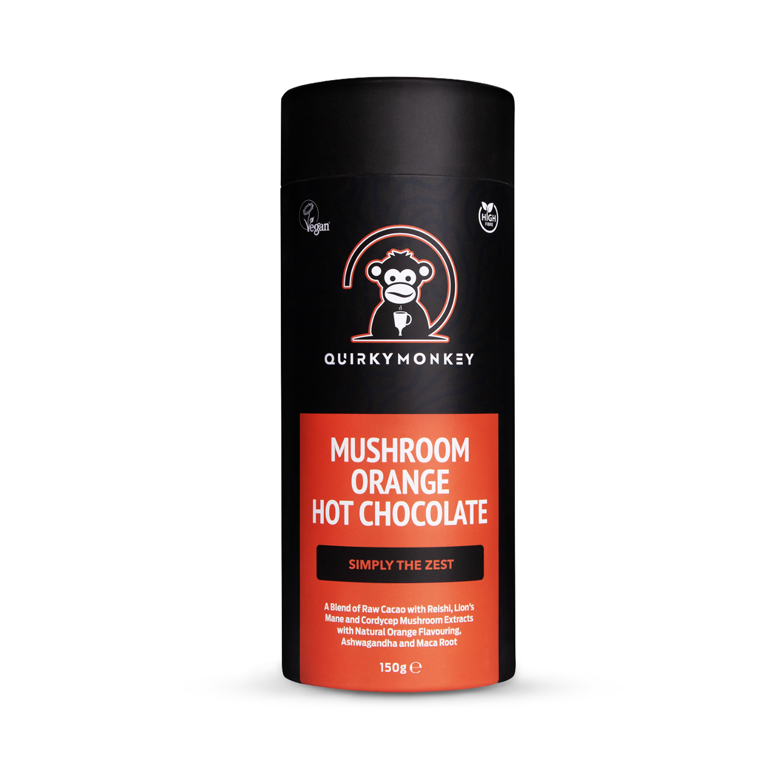Quirky Monkey mushroom orange hot chocolate mix 150g, imported from the UK