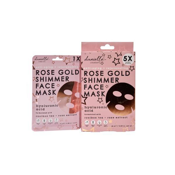 Danielle Creations rose gold shimmer sheet mask 5 pack - British product