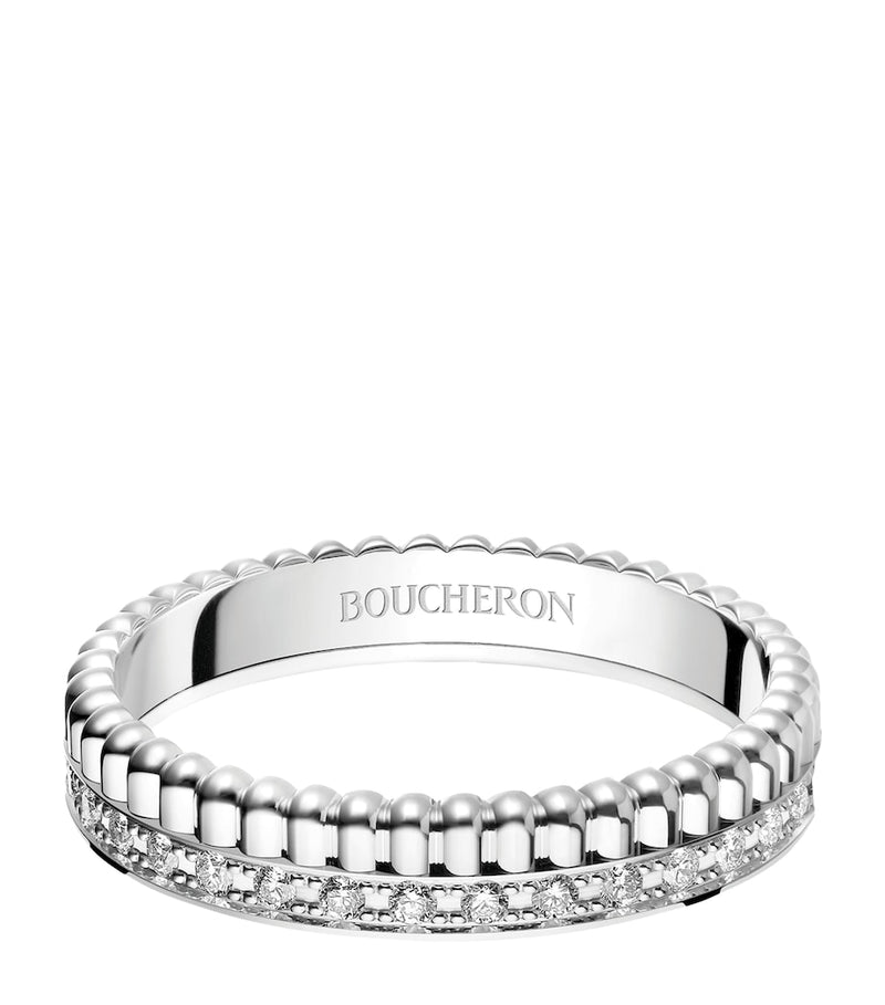 Boucheron white gold diamond Quatre Radiant wedding band, UK version